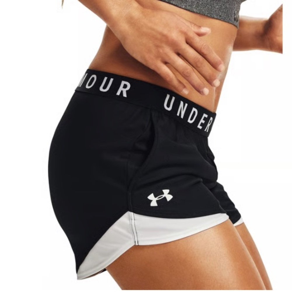 Under Armour Play Up 3.0 Shorts in Black / Gray